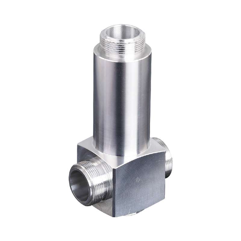 CNC machined stainless steel threaded fitting for precision industrial components and custom machining services